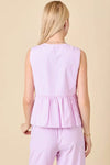 Pink Sleeveless Bow Top