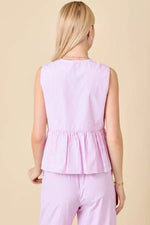 Pink Sleeveless Bow Top