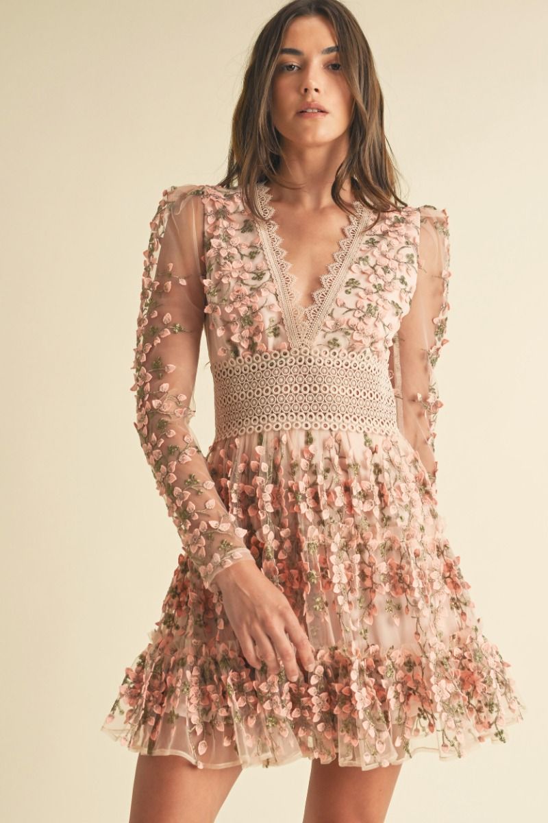 Embroidered Floral Dress