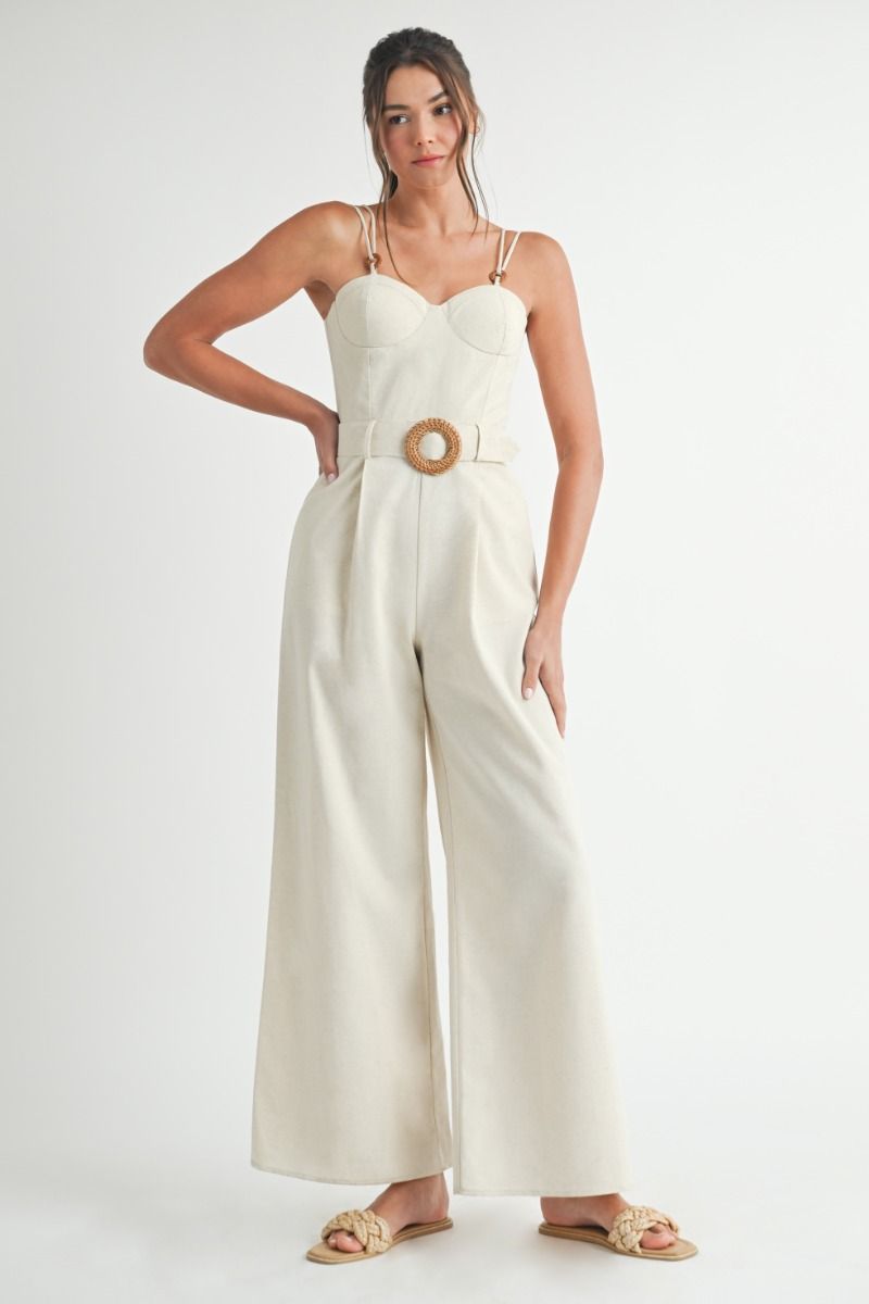 Two Tone Linen Jumpsuit