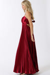 Burgundy Pleated Maxi Dress