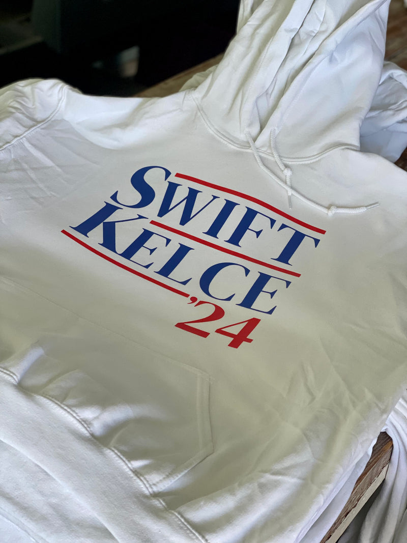 Swift/Kelce '24 White Hoodie