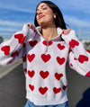 Heart Zip Up Sweater