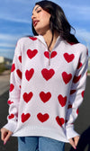 Heart Zip Up Sweater