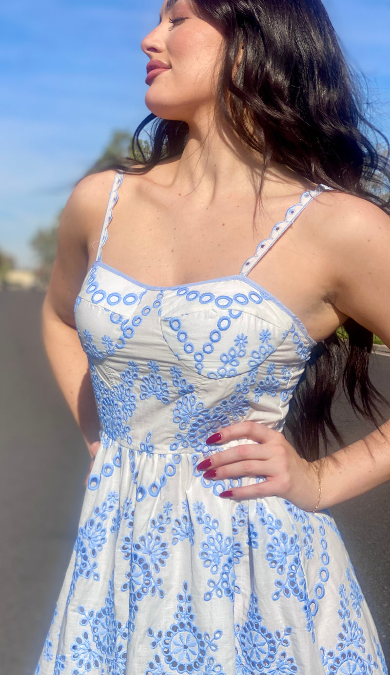 Sky Blue Midi Dress