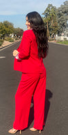 Red Pintuck Pants