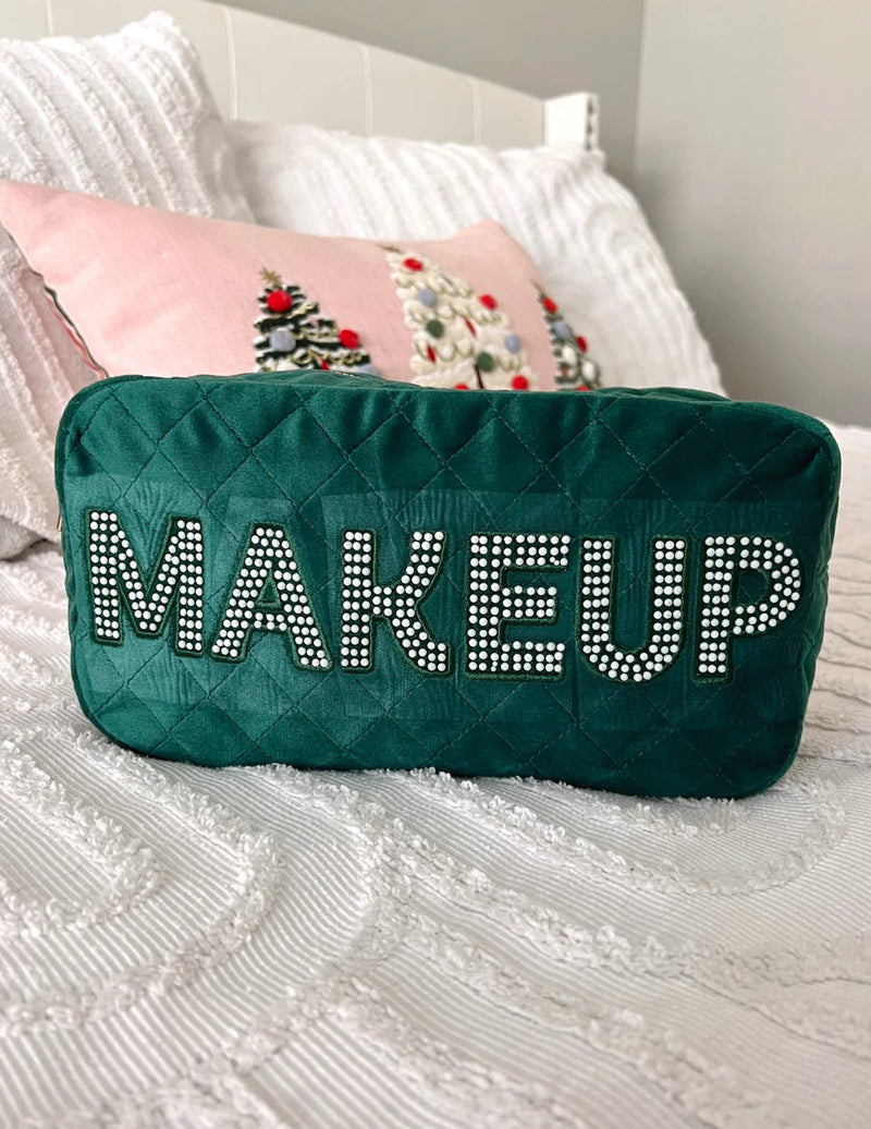 Makeup Green Velvet Bag
