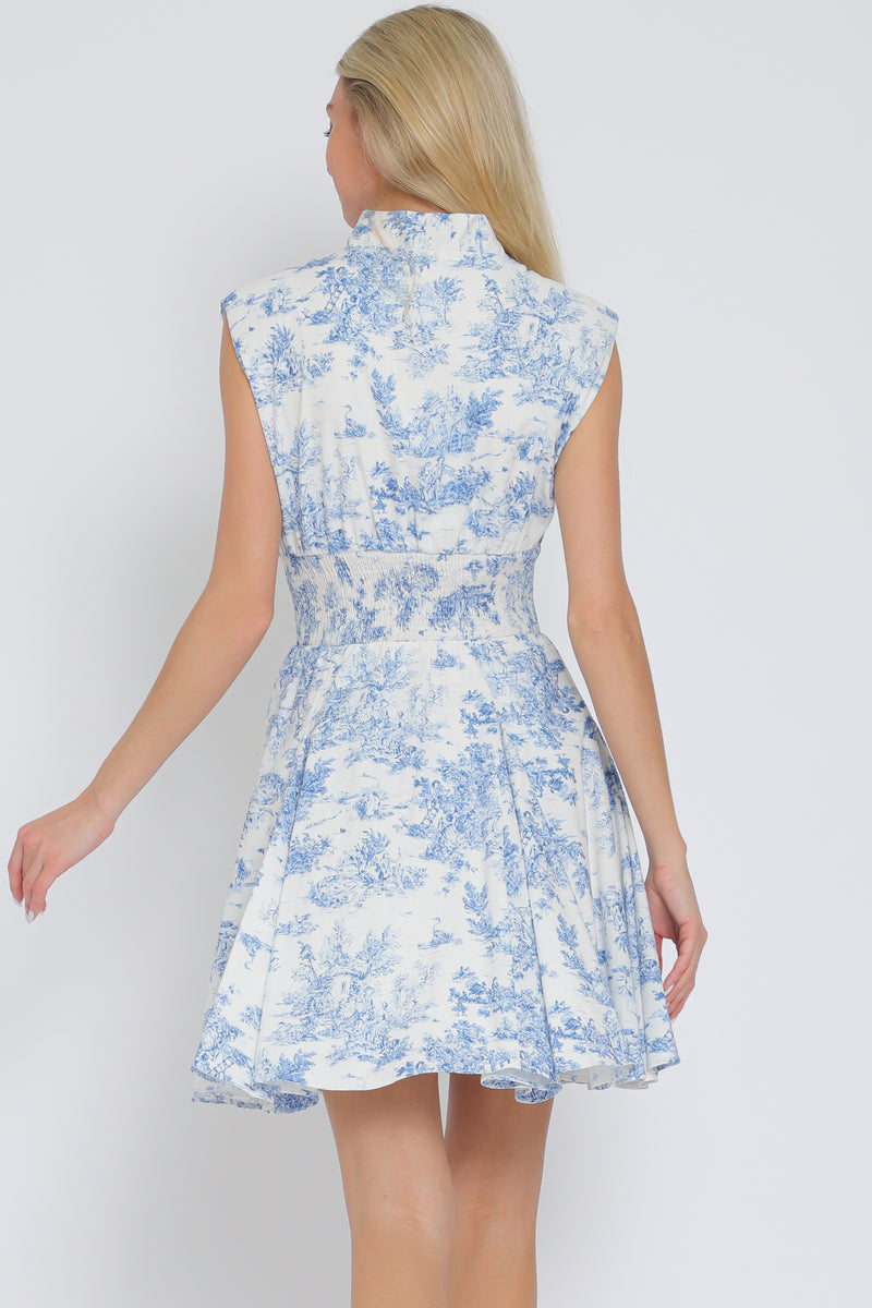 White/Navy Blue Shortie Dress