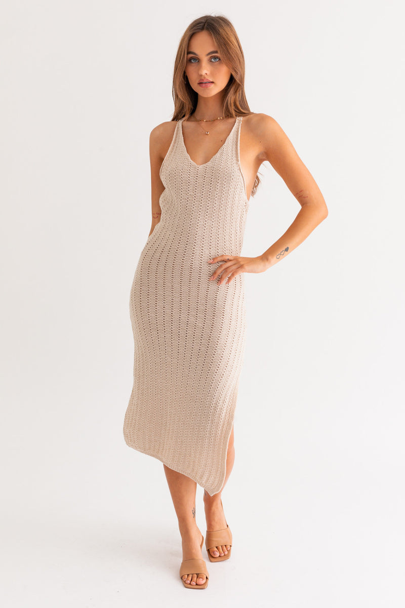 Taupe Midi Dress