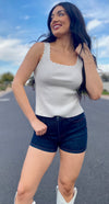 Dark Denim Heart Pocket Shorts