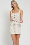 Linen Belted Romper