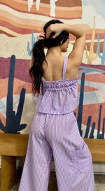 Lilac Stripe Wide Leg Pants