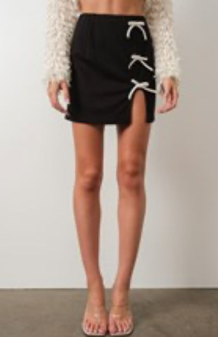 Black Bow Shortie Skirt