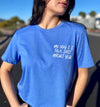 My Dog and I Talk Shit Blue Crop Tee