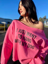 Hang w/ Dog Off Shoulder Sweatshirt