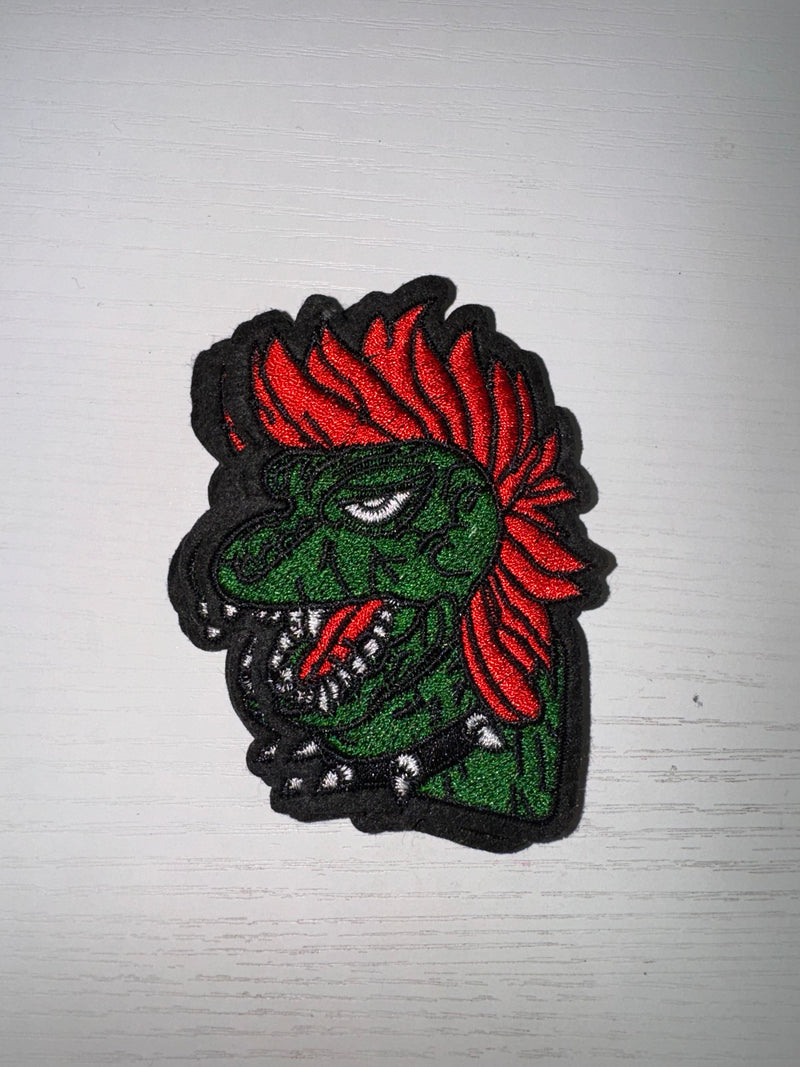 Punk Rock Dinosaur T-rex Patch