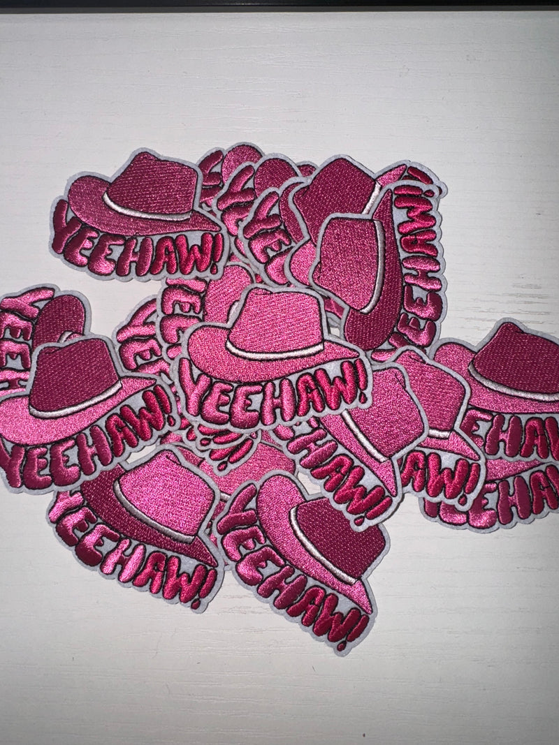 YEEHAW! Pink Cowboy Hat Patch