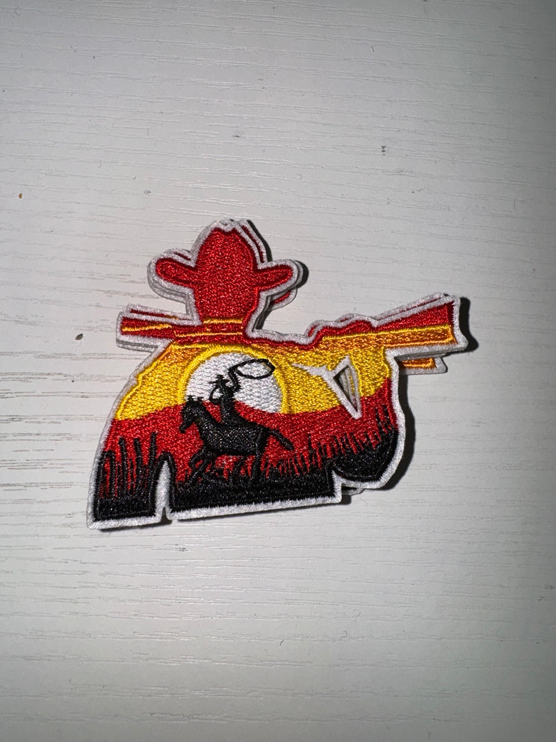 Cowboy Silhouette Sunset Patch