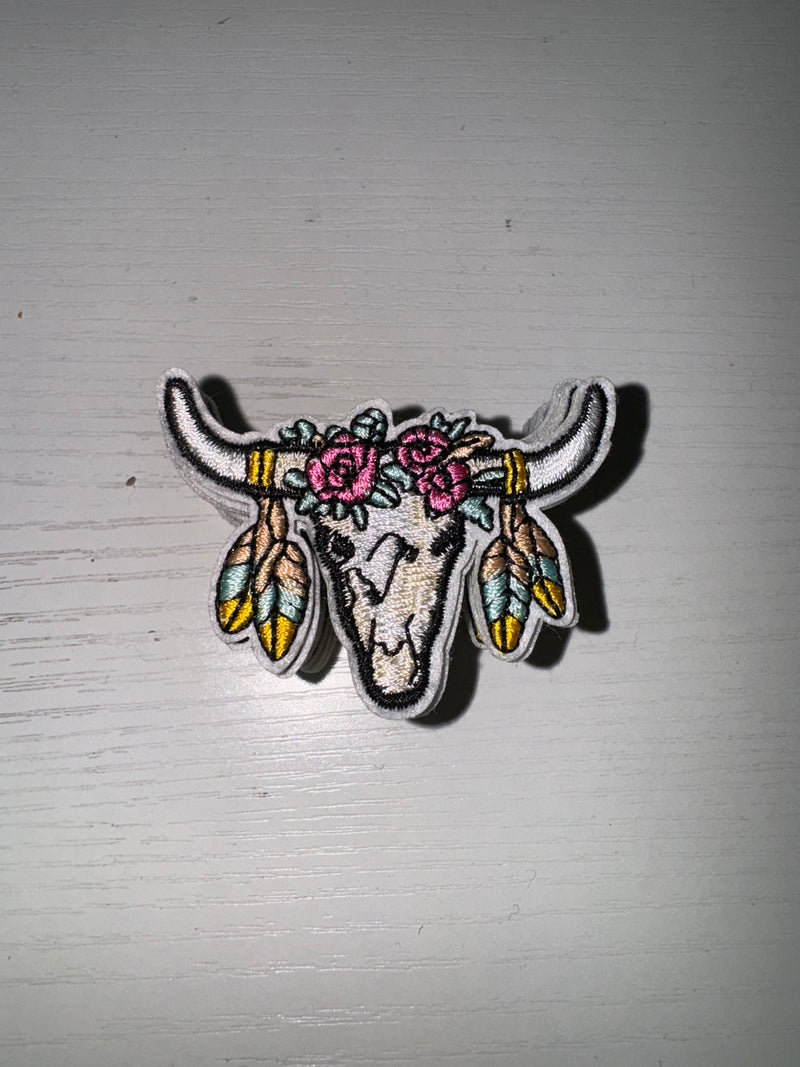Feather & Flower Steer Head Patch