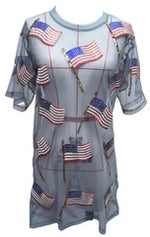 QOS Blue Sheer Flag Coverup-FINAL SALE