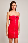 Fitted Twill Tube Dress