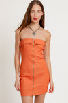 Fitted Twill Tube Dress