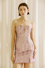 Pink Metallic Tube Dress