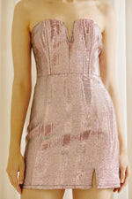 Pink Metallic Tube Dress