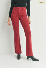 The Fall Flare-Burgundy Denim Jeans