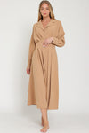Camel long sleeve dress