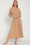 Camel long sleeve dress