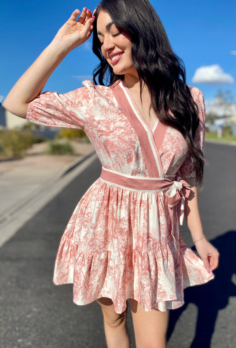 Rose Wrap Mini Dress