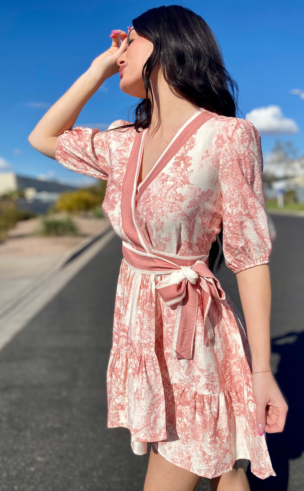 Rose Wrap Mini Dress