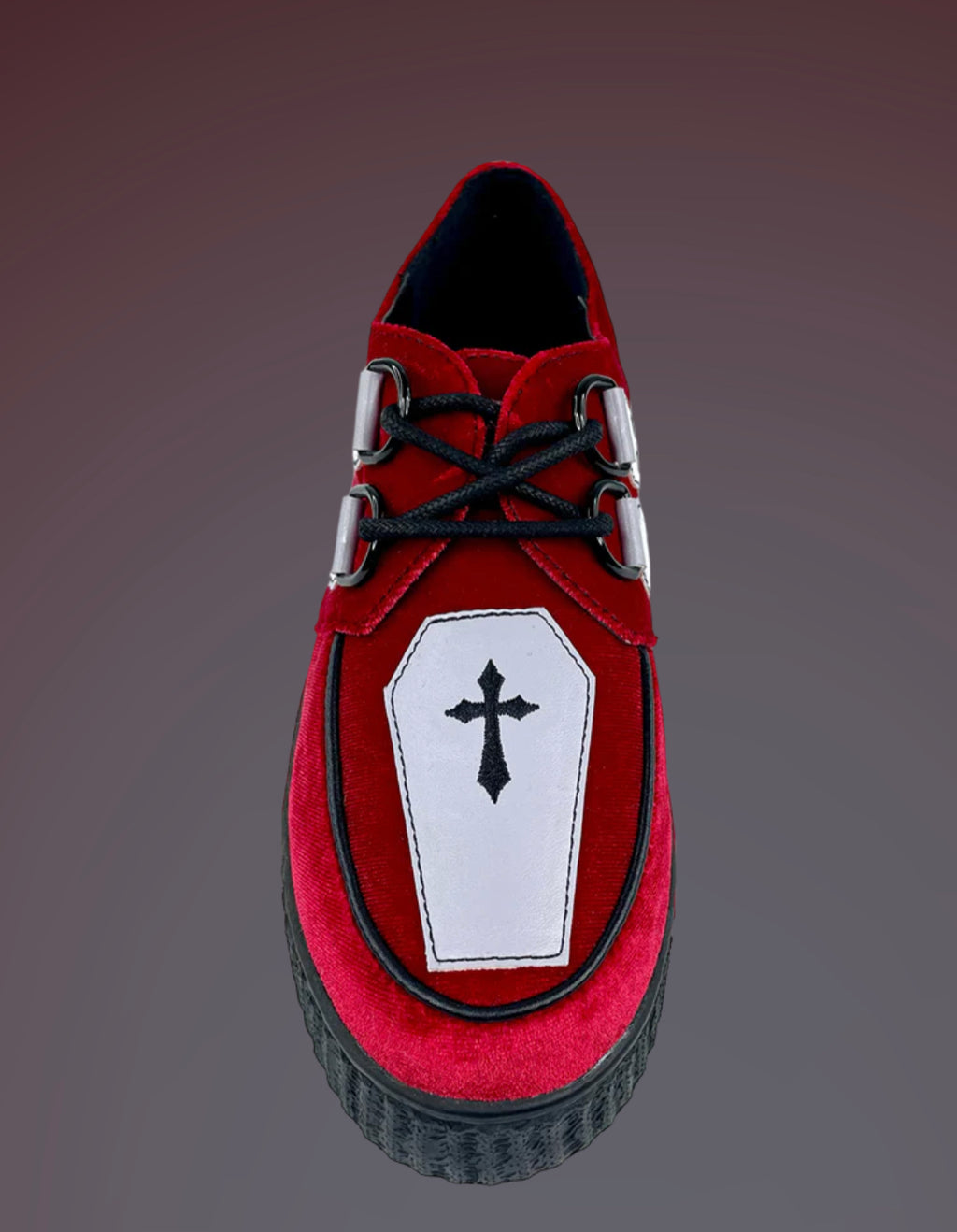 Red Velvet Krypt Coffin Shoes