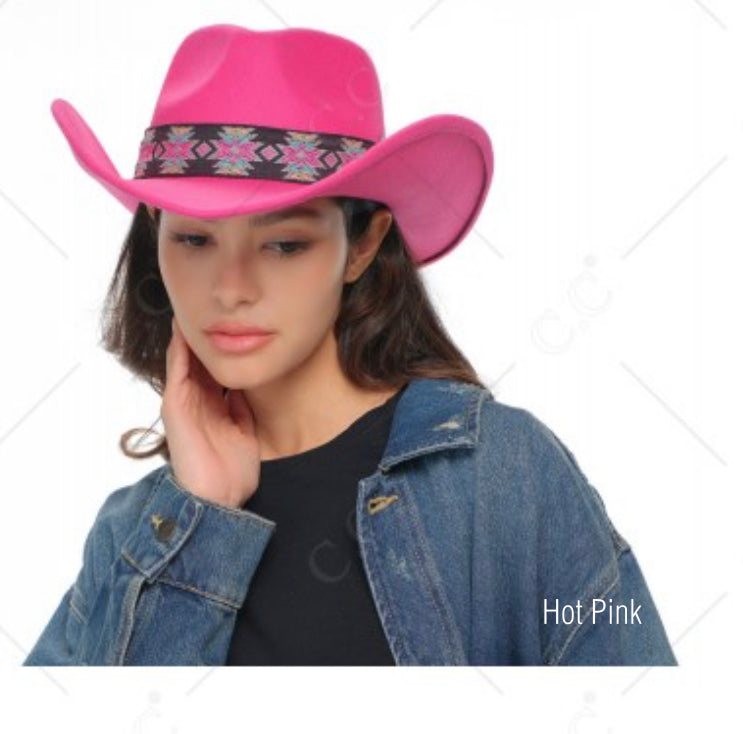 Hot Pink Southwest Cowboy Hat