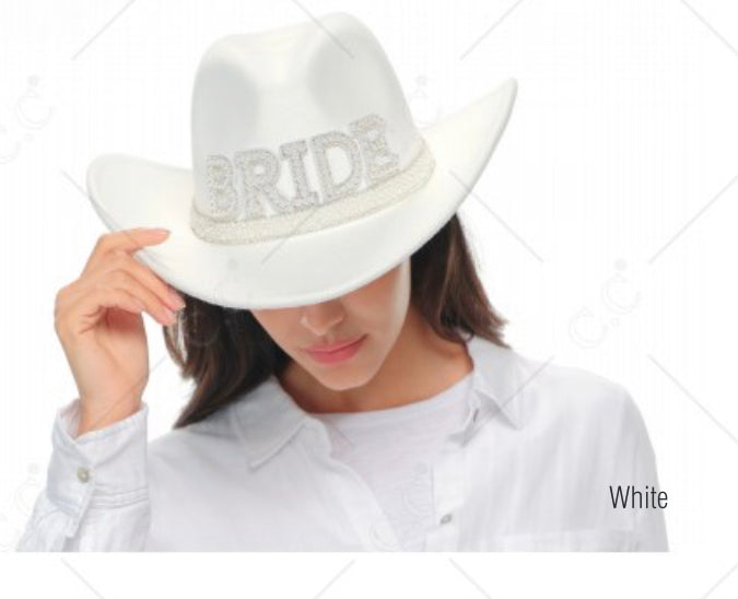 Vegan Cowgirl Hat with Pearl Bride