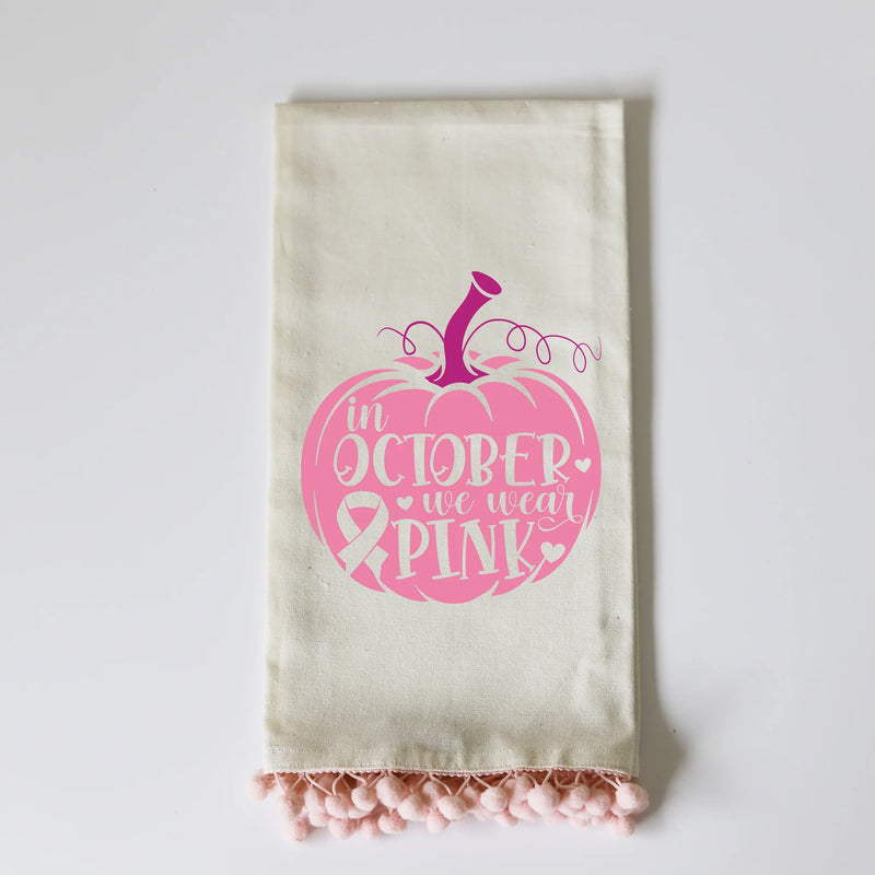 In October we wear Pink Pink Pom Towel