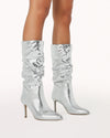 Silver Scale Slouch Boot