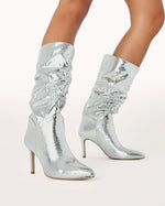 Silver Scale Slouch Boot