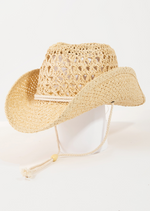Straw Braided Rope Strap Cowboy Hat