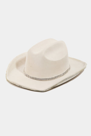 Rhinestone Trim Fedora Hat