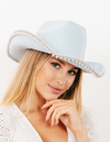 Rhinestone Pearl Trim Cowboy Hat
