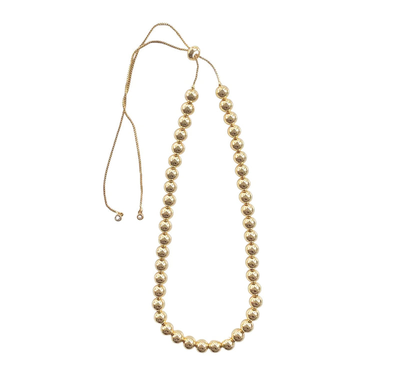 18K Gold Plated Toggle Medium Ball Necklace