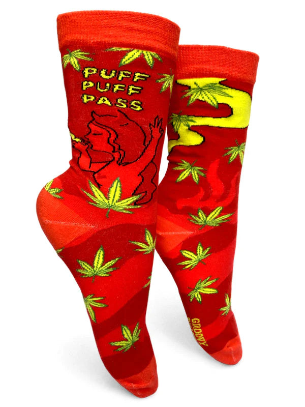 Puff Puff Pass Womens Crew Socks