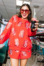 Red Scatter Coca Cola Shorts-Licensed and Trademarked-FINAL SALE