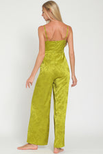 Thin Adjustable Strap Tie Front Jumpsuit