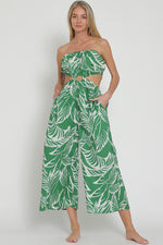 Green/White Tube Jumpsuit