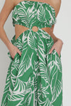 Green/White Tube Jumpsuit