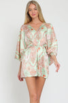 Kimono Sleeve Belted Romper