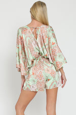 Kimono Sleeve Belted Romper